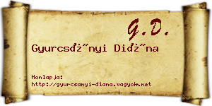 Gyurcsányi Diána névjegykártya